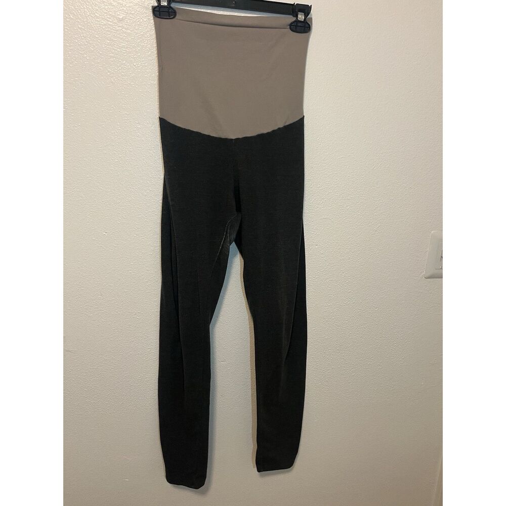 Motherhood Maternity Gray Beige Ankle Leggings Stretch Size L